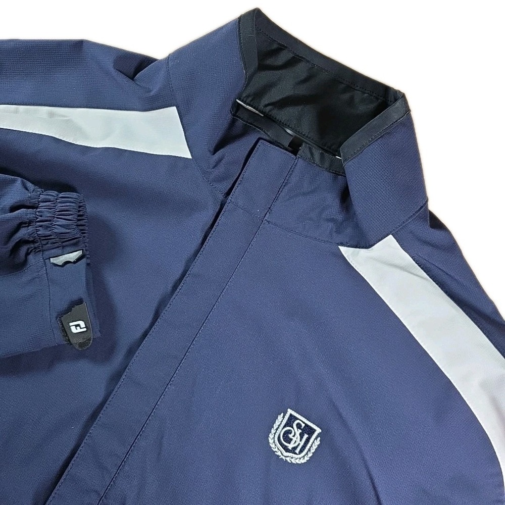 FootJoy‎ DryJoys Wind Breaker Jacket L Navy Zip Pockets Long Sleeve Full Zip Men
